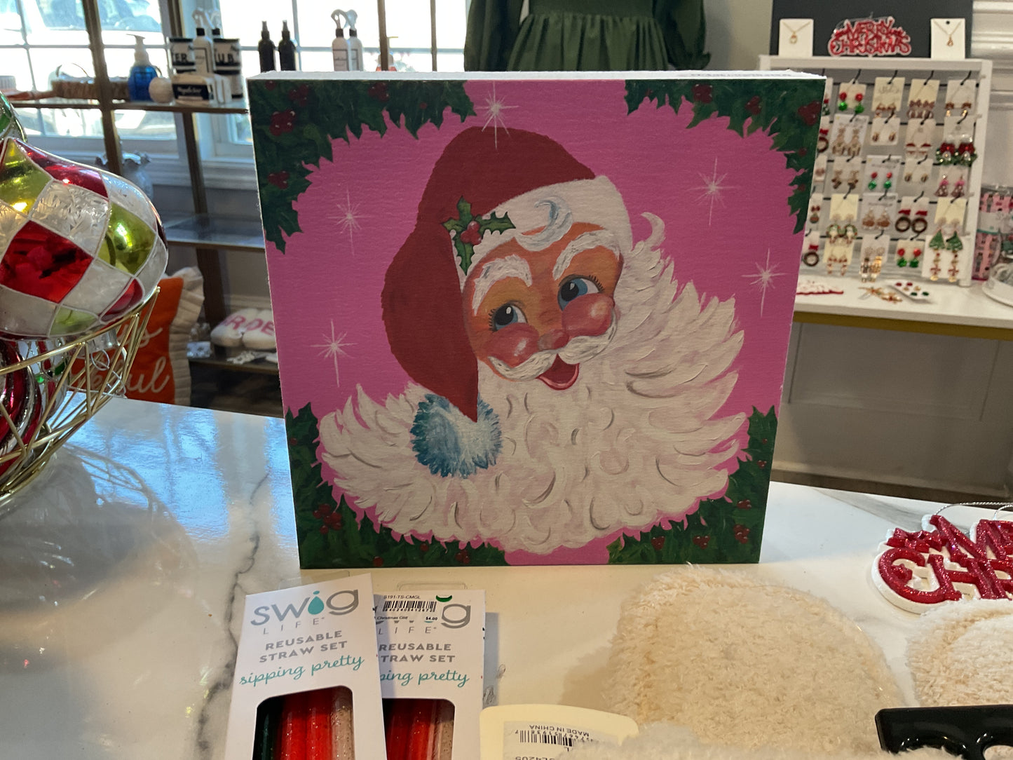 Pink Santa Sign