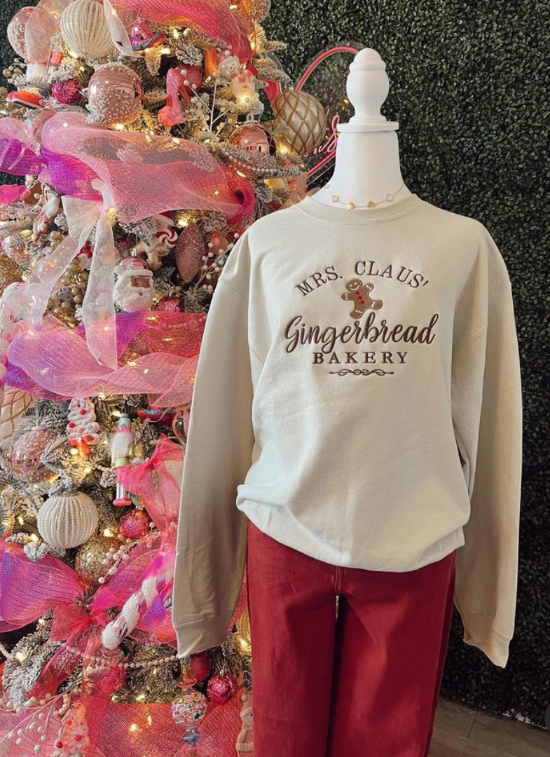 Mrs. Clause Gingerbread Bakery Sweatshirt