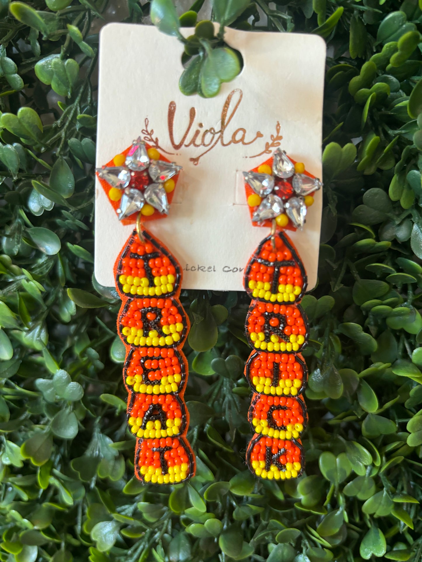 Trick & Treat Diamond Candy Corn Earrings