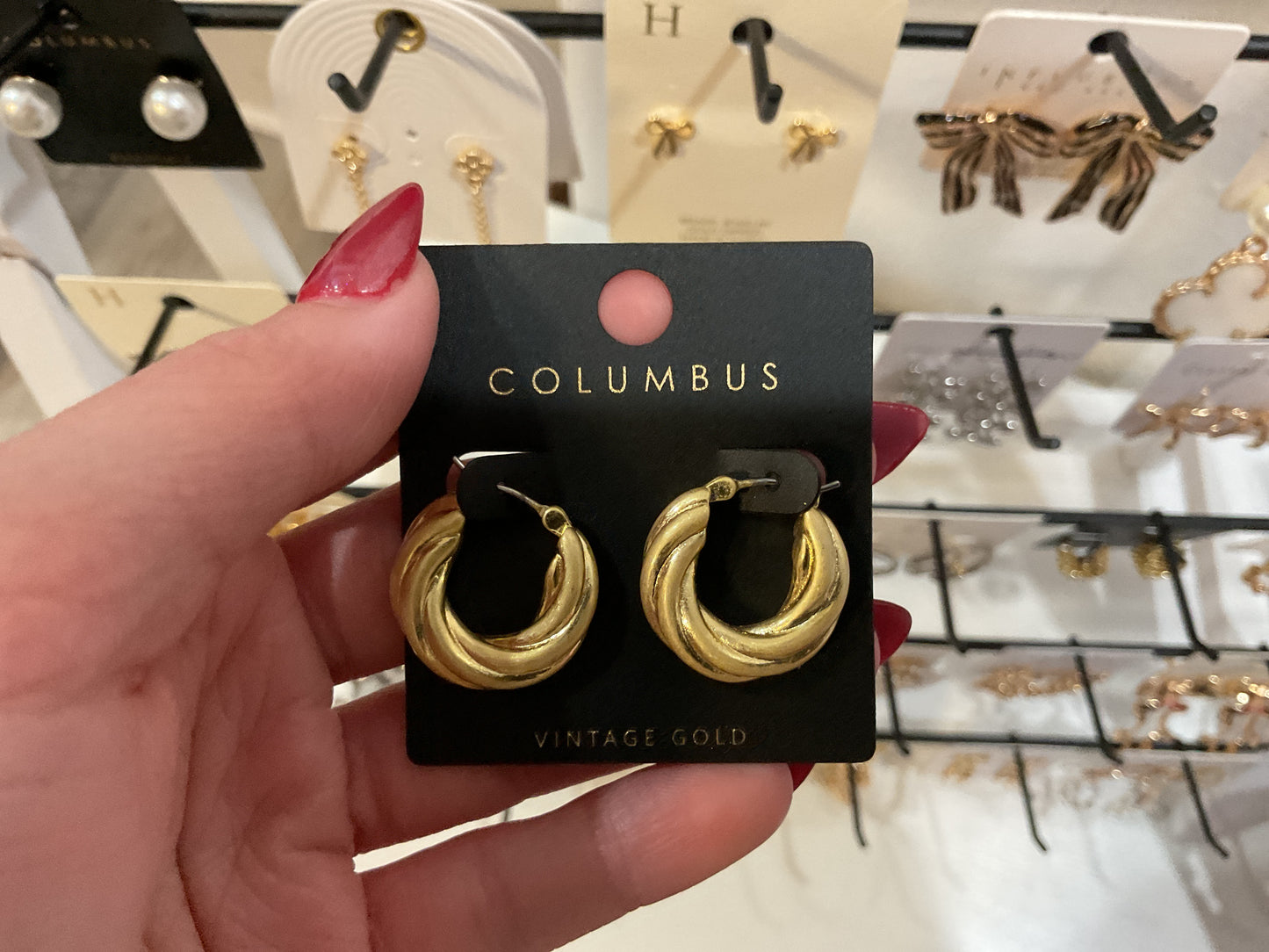 Roped Gold Hoops