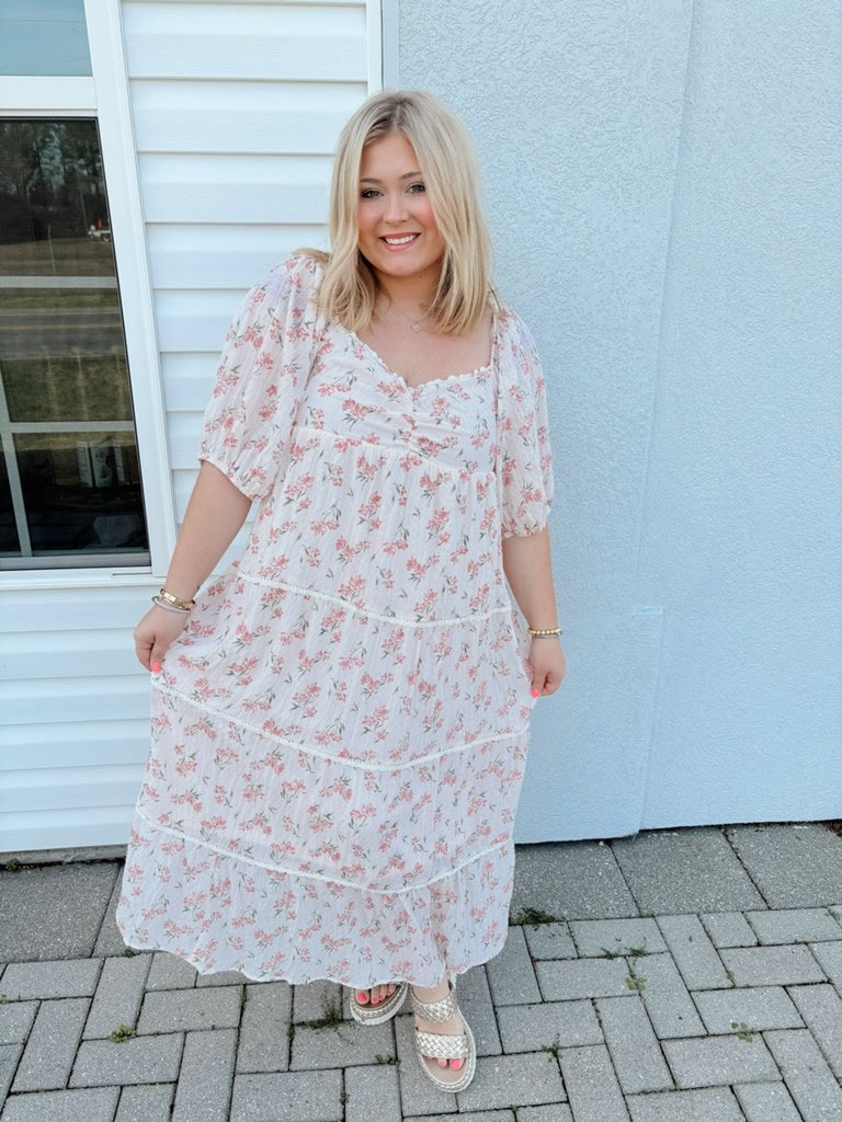 Tiers of Lacey Flowers Dress