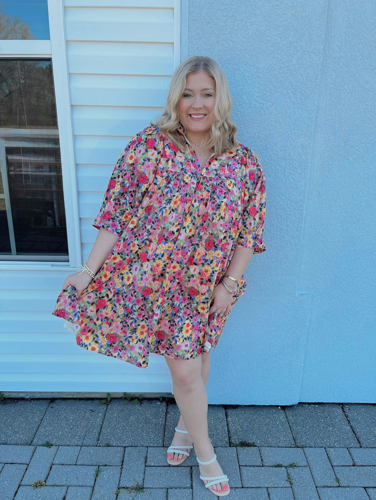 Navy Florals Dress