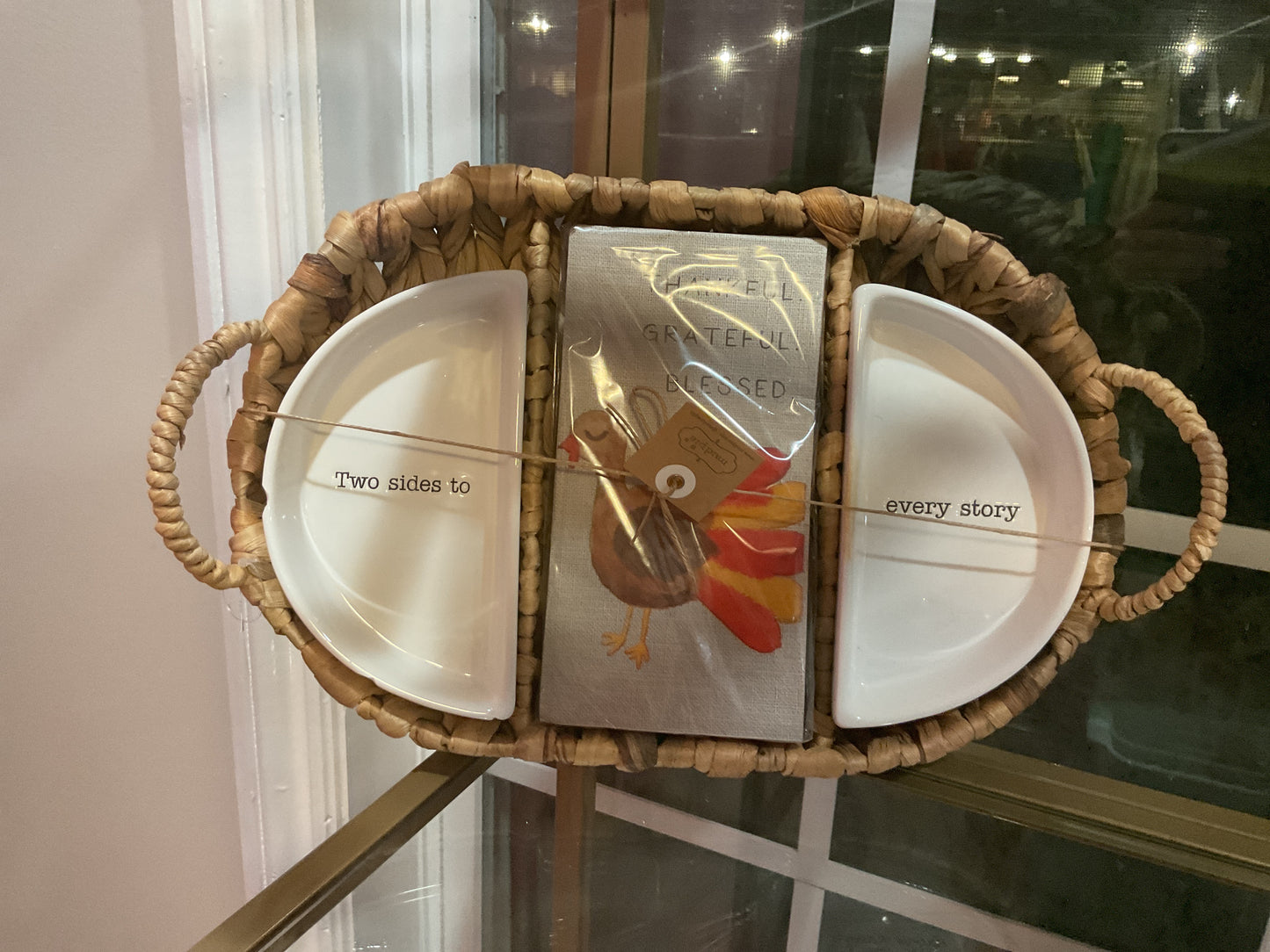 Napkin and dish turkey set