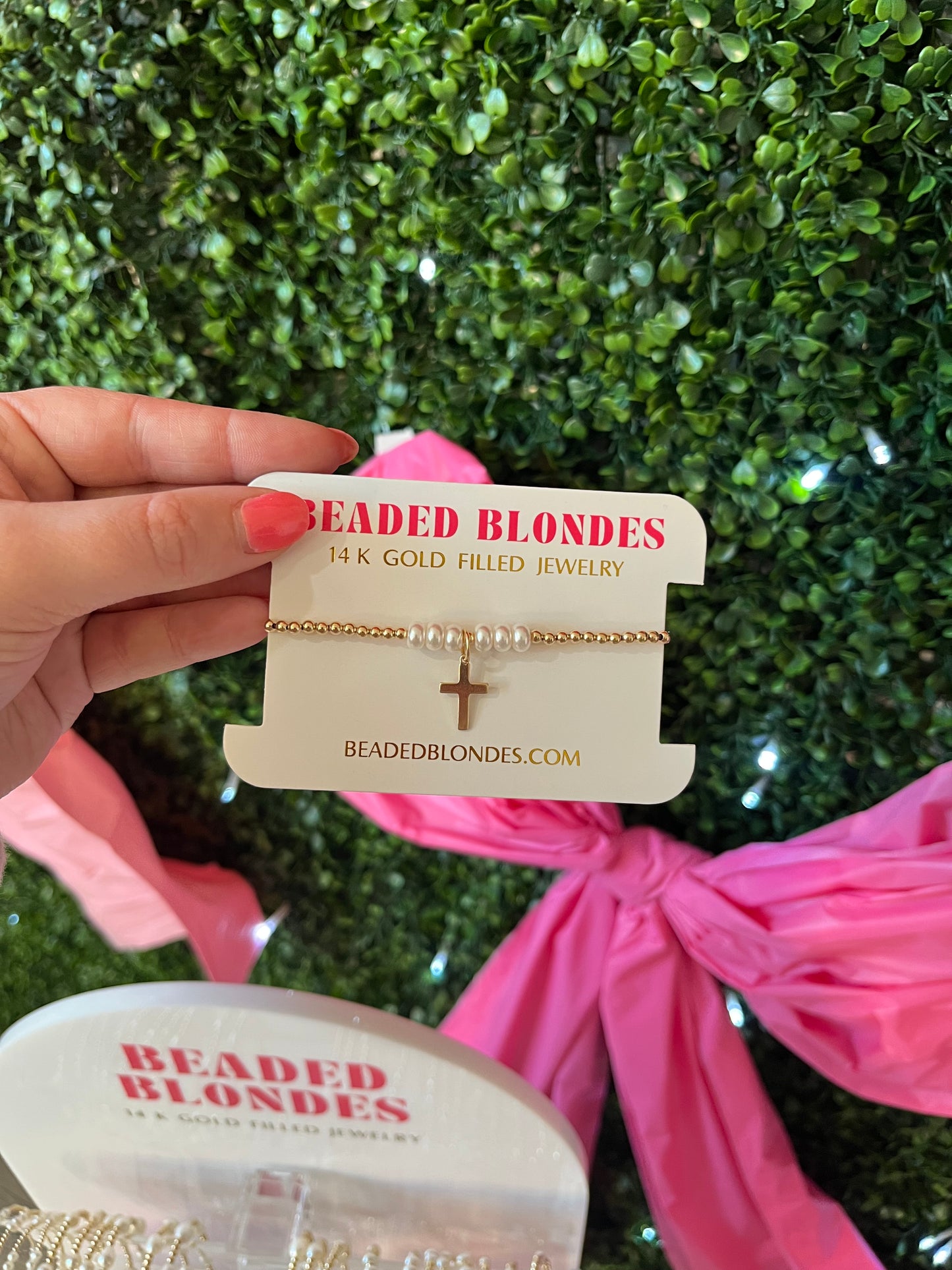 BB Cross+Pearl bracelet