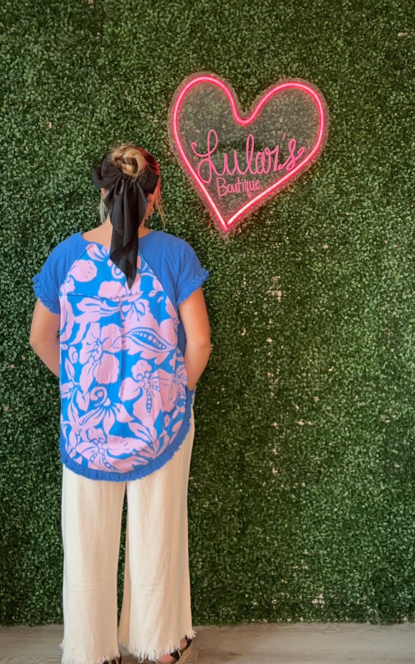 Floral Ocean Linen Top