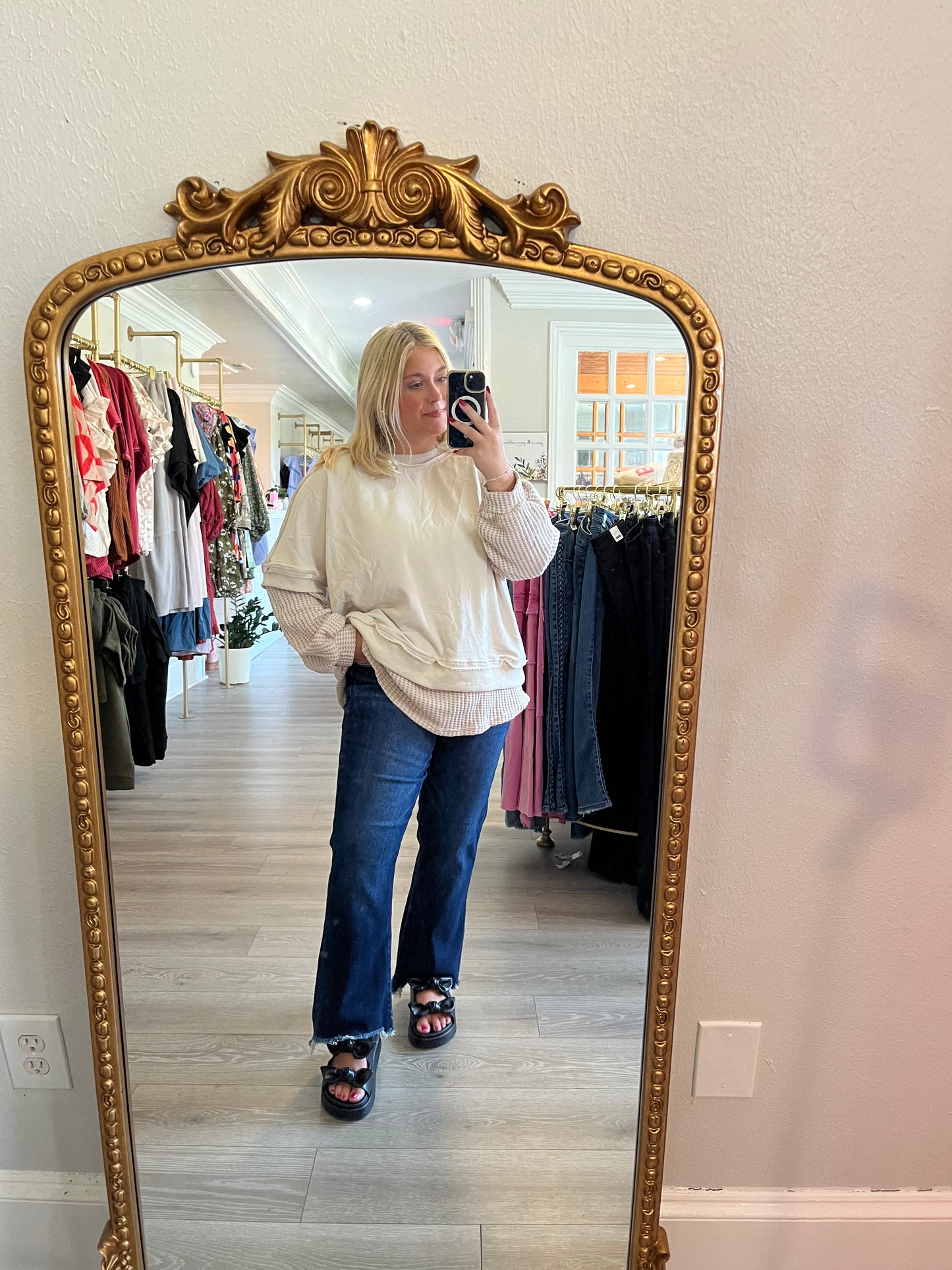 Taupe Waffle Sweater