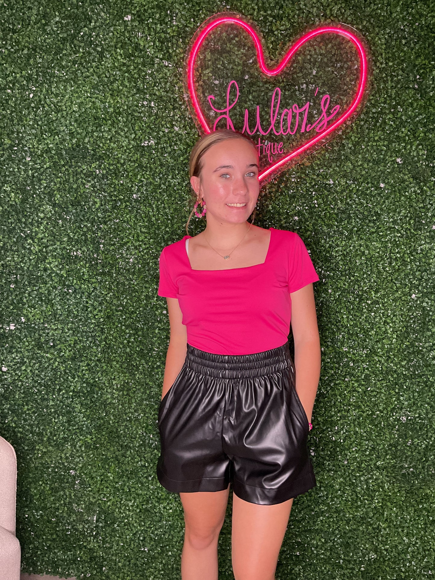 Take me Out- Black Leather shorts