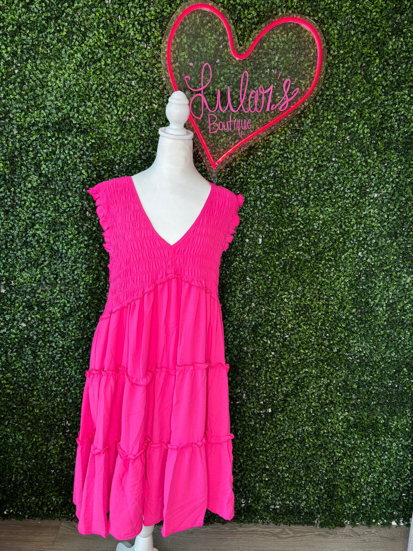 Pink Delight Ruffled Dress