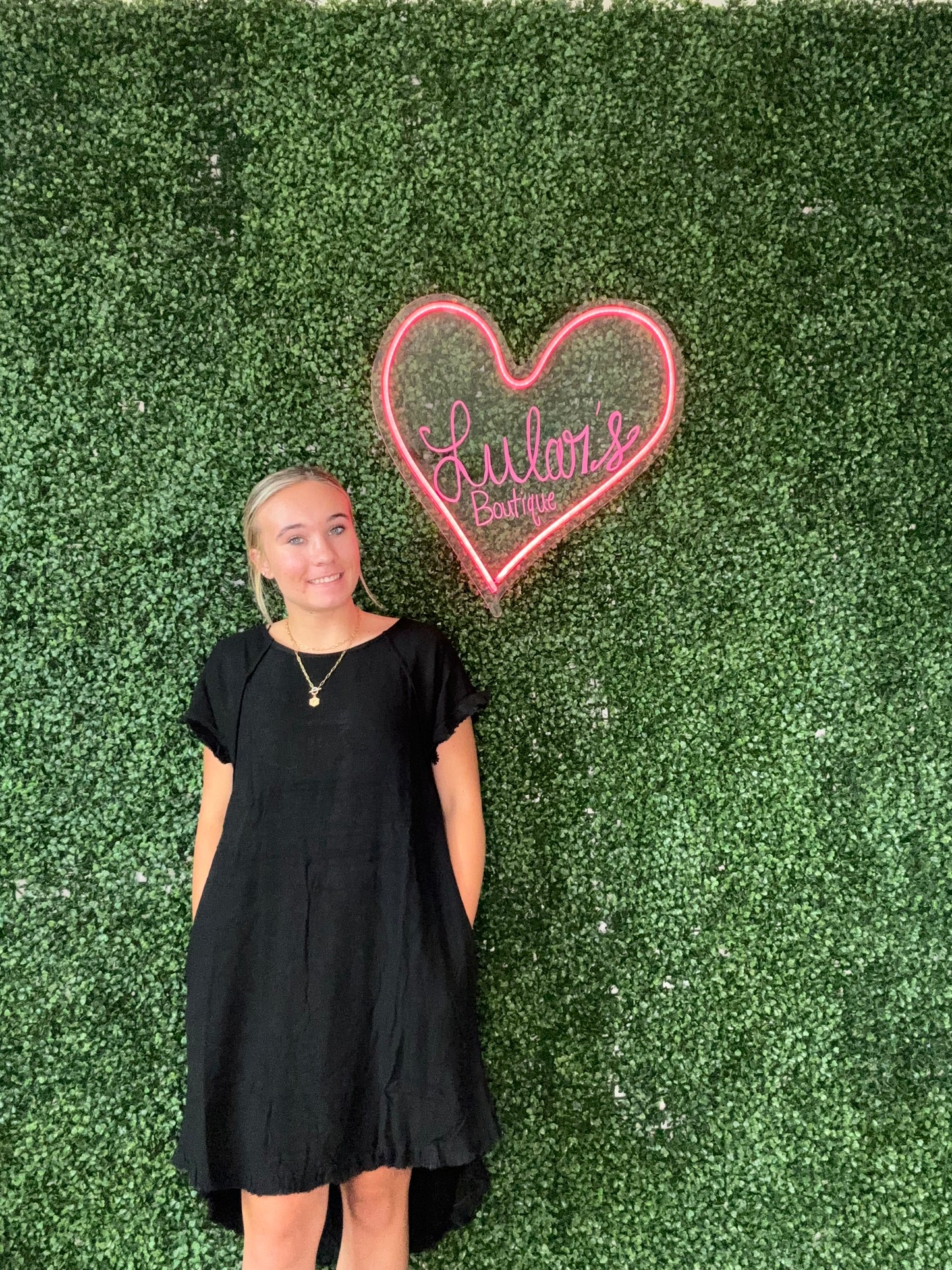 Black Linen Dress w/ pockets