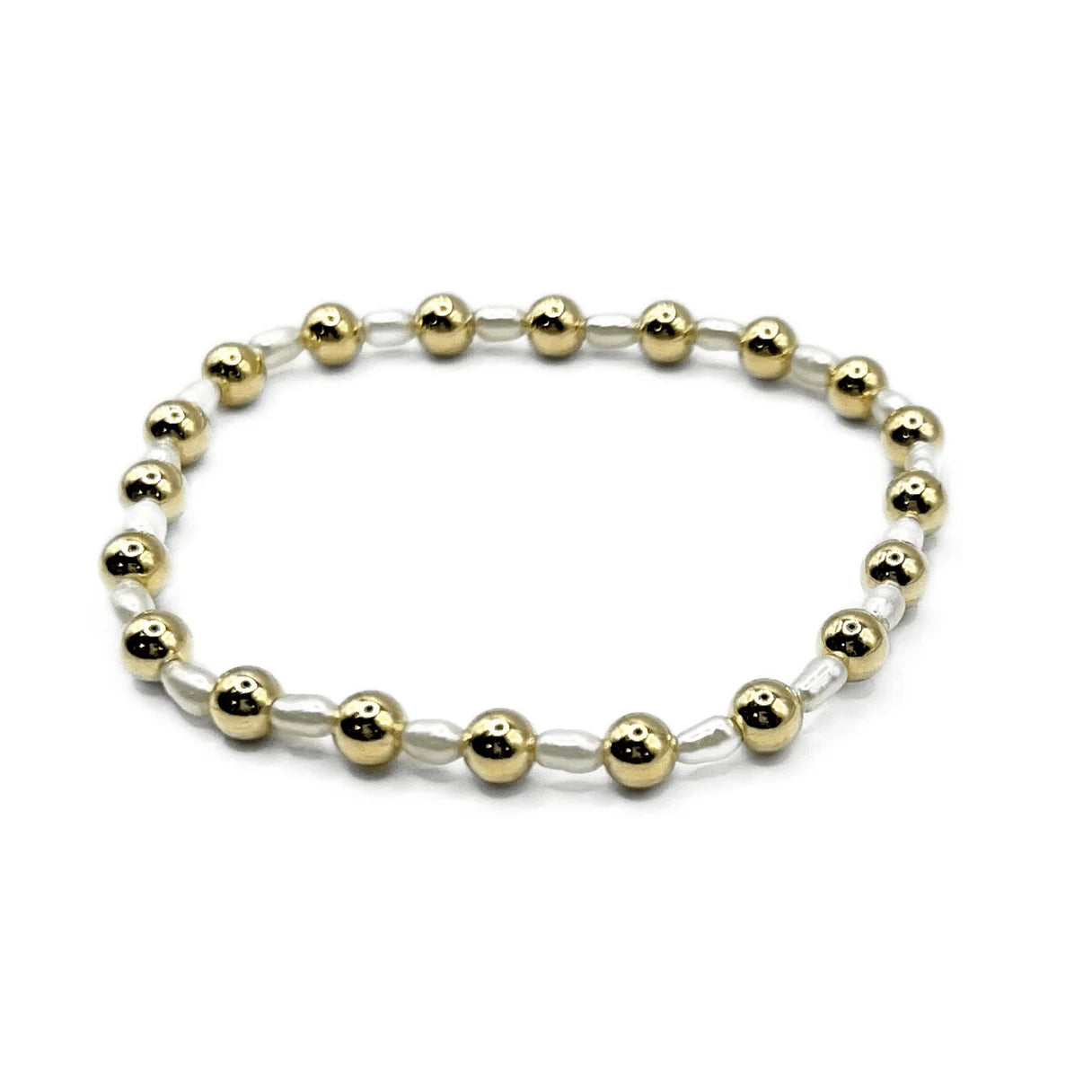 Erin Gray- 5mm Montauk 14k Gold and Pearl bracelet