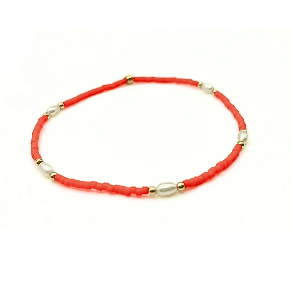 Erin Gray- Game Day Gold Filled & Natural Rice Pearls Bracelet