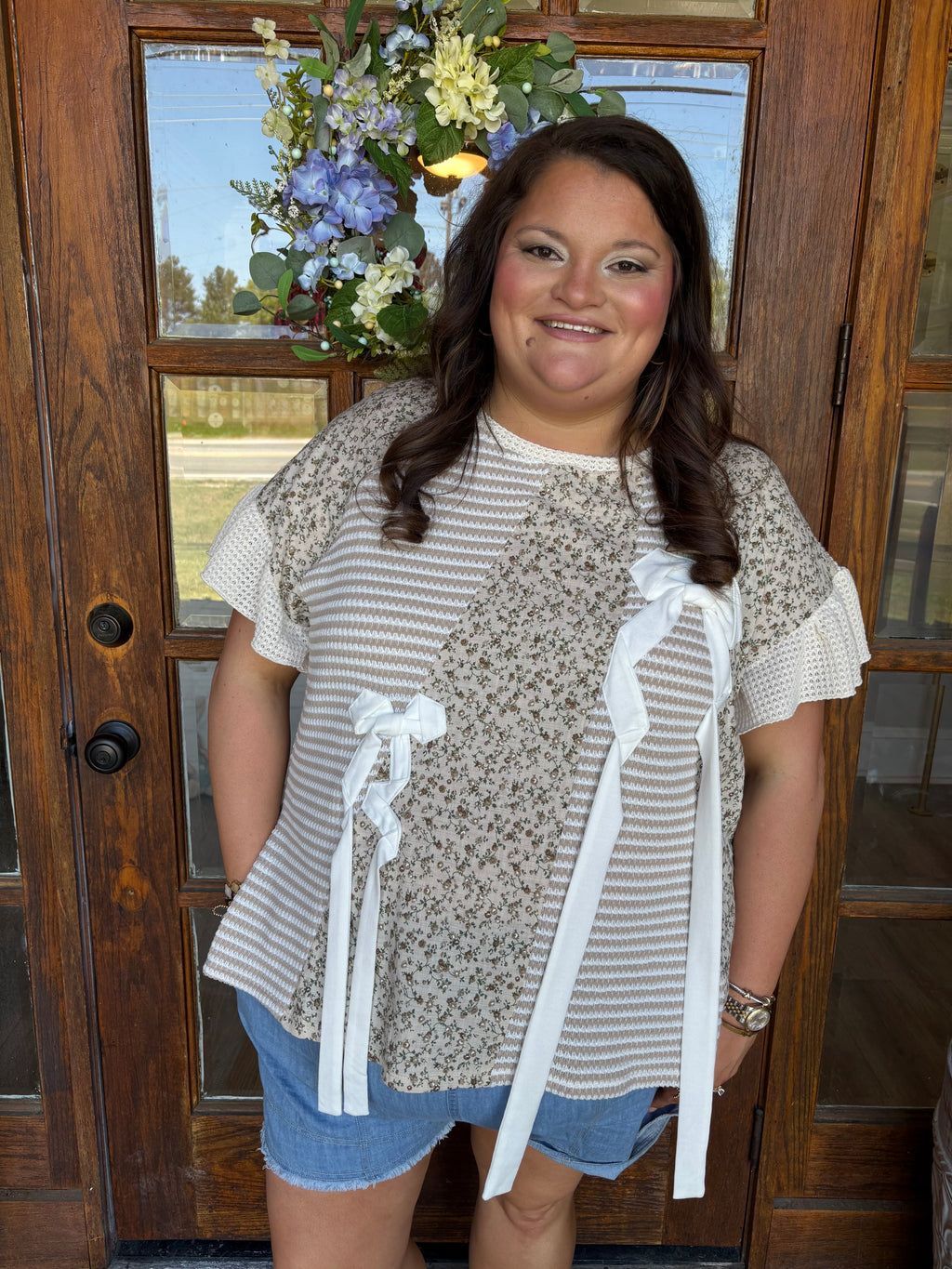 Floral Filled Bows Top