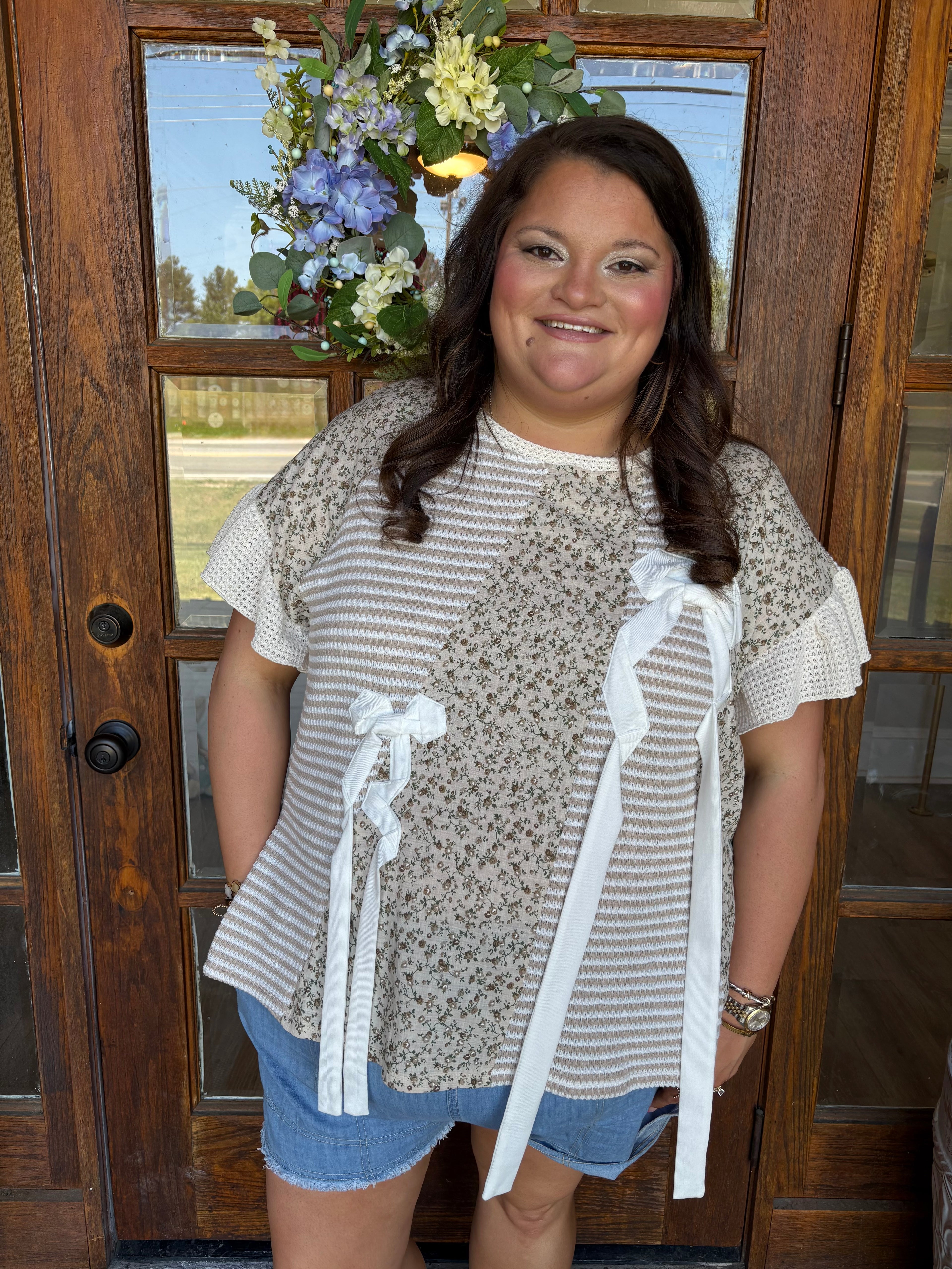 Floral Filled Bows Top