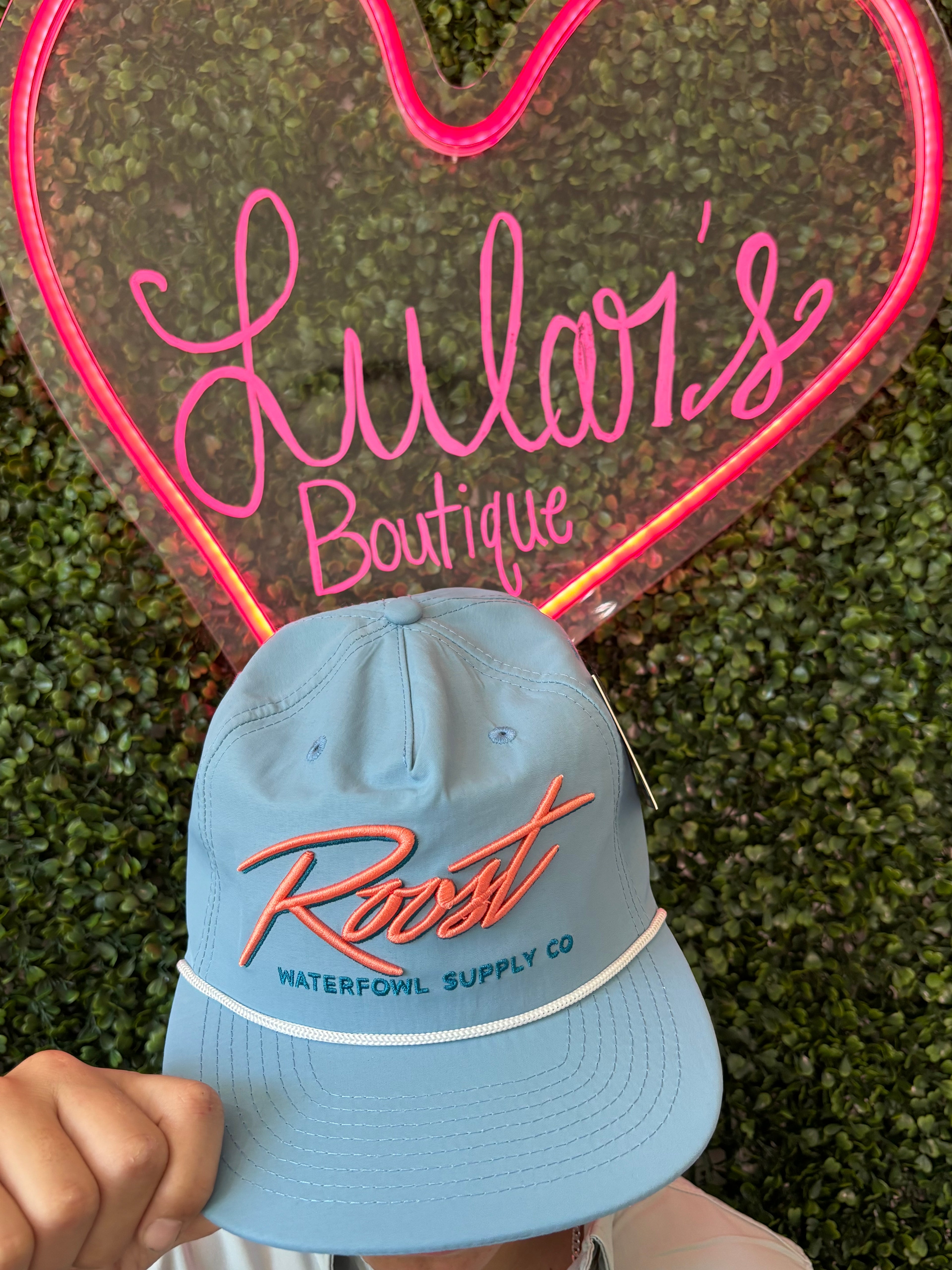 Roost Script Blue Rope Hat