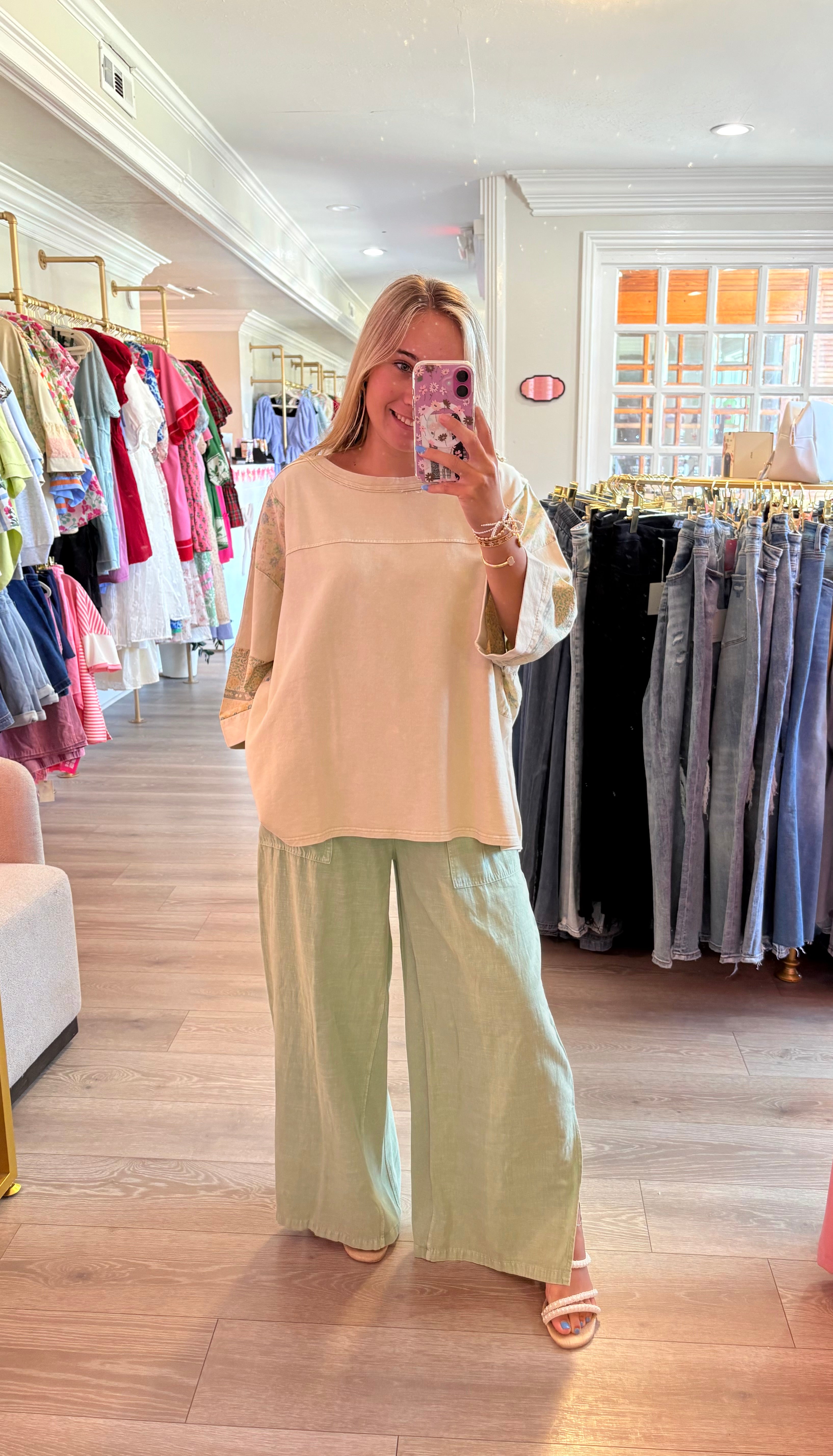 Boho Coastal Floral Top