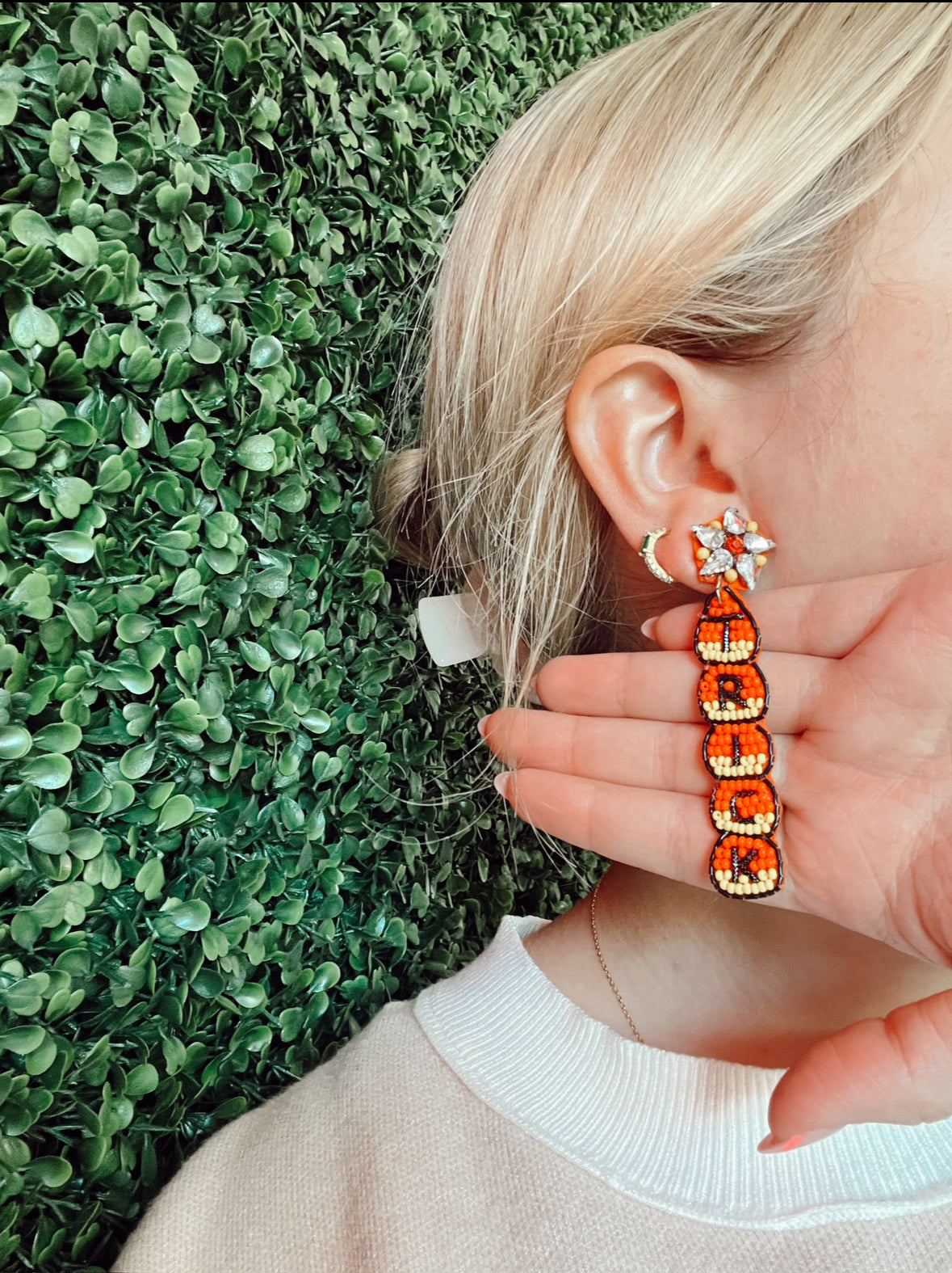 Trick & Treat Diamond Candy Corn Earrings