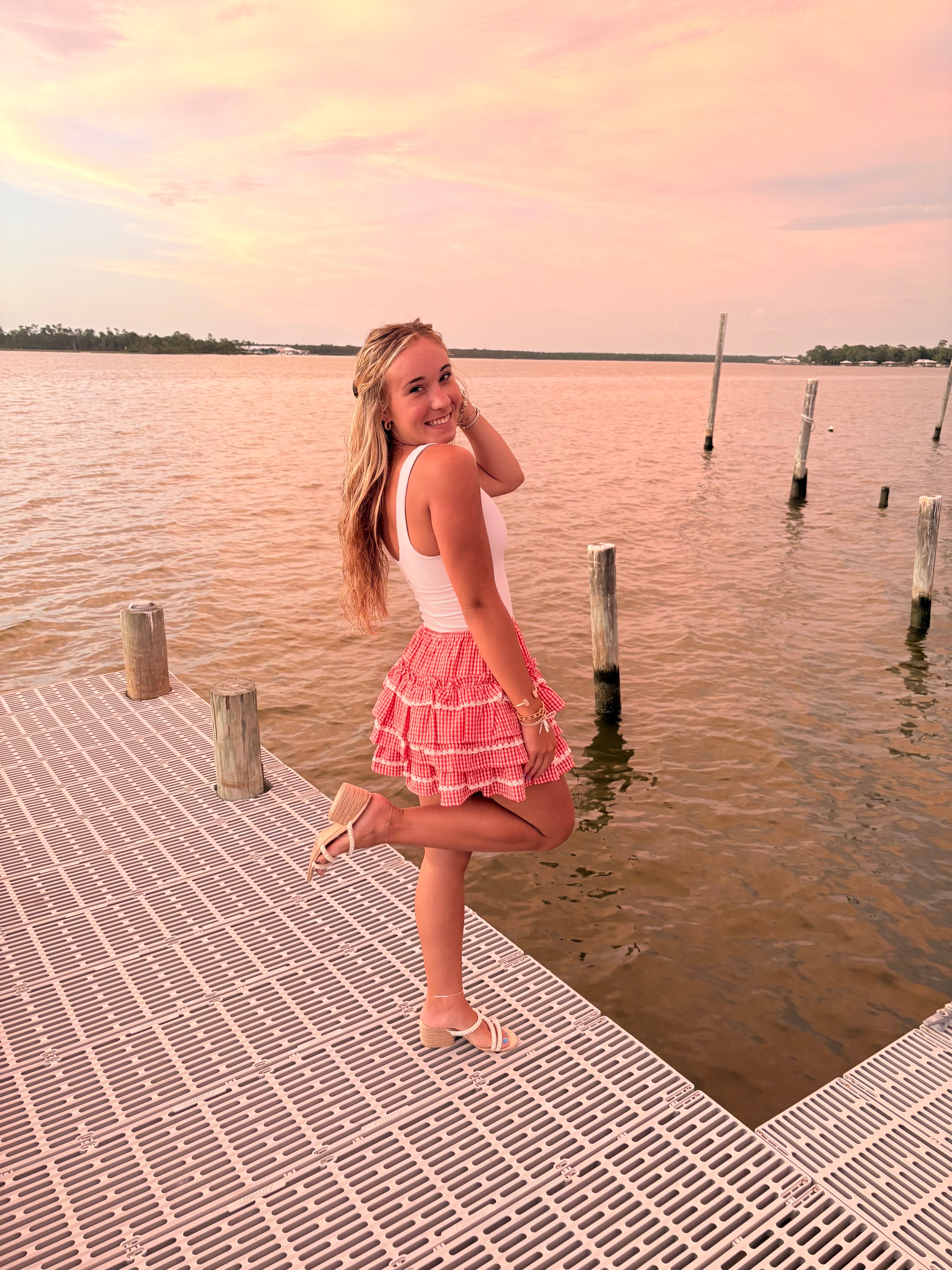Lacey Ruffled Red Skirt