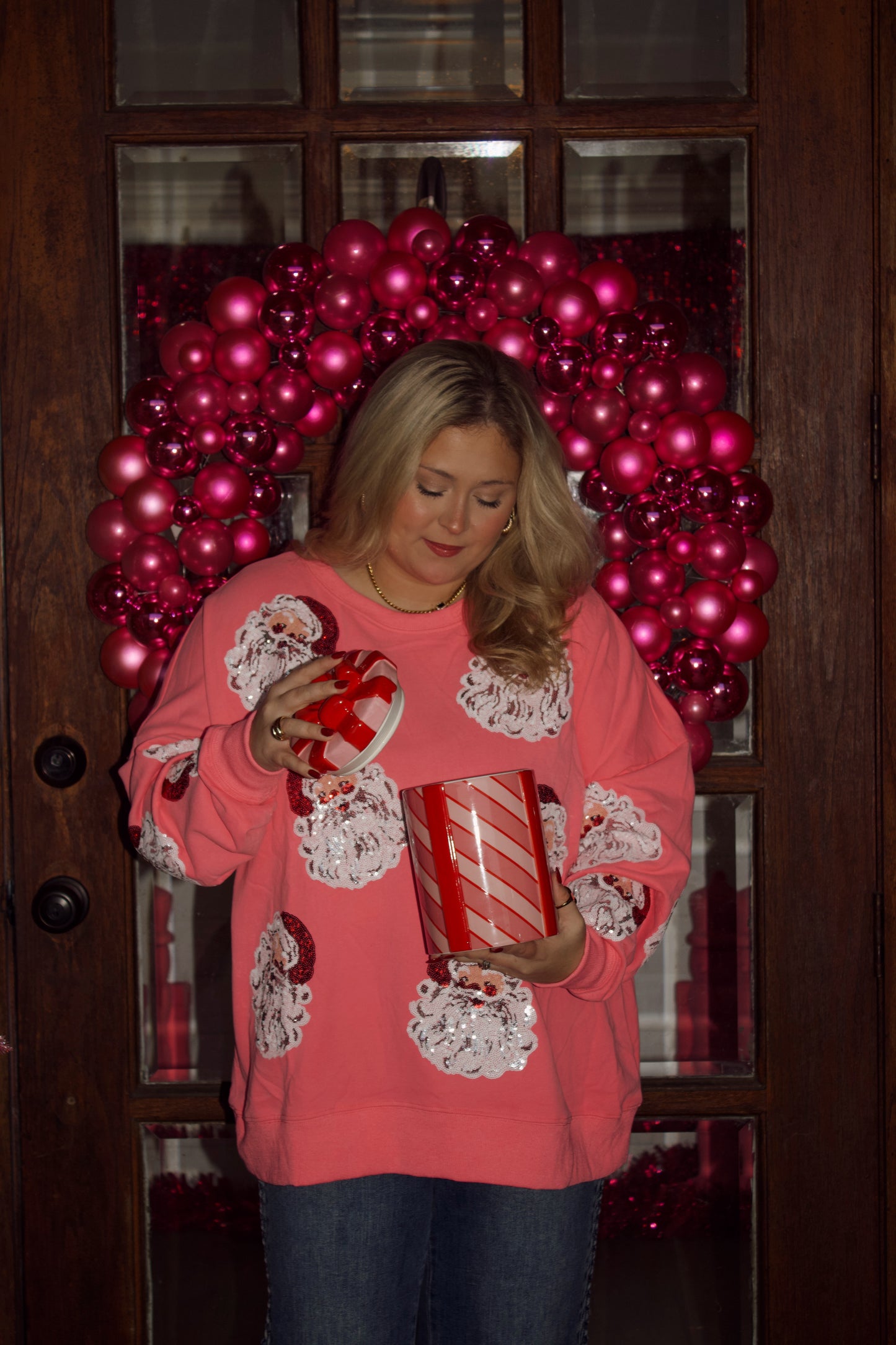 Pink Santa Sweater