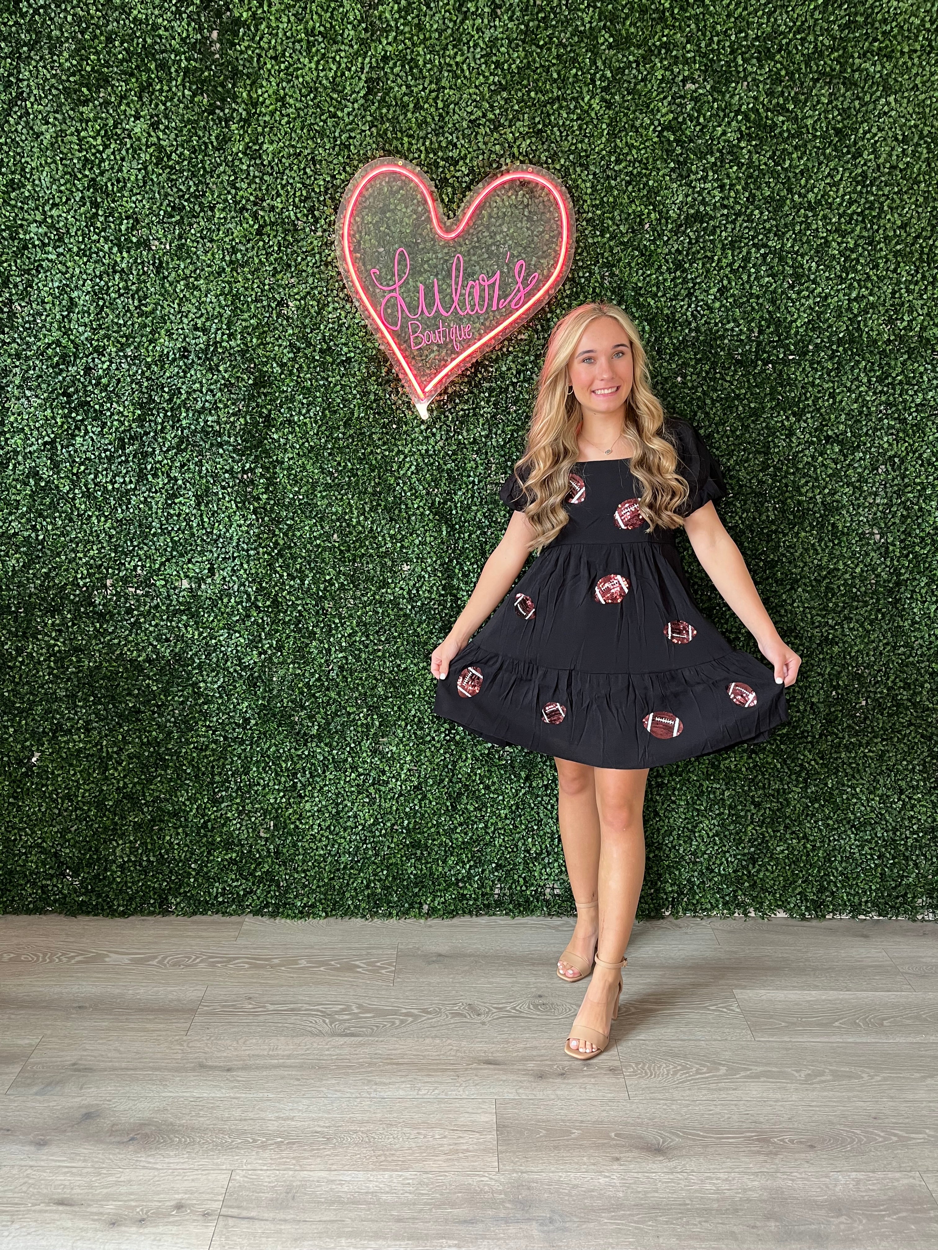Black Football Sequin Dress
