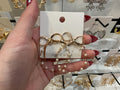 Bow studs w/ pearl hoops