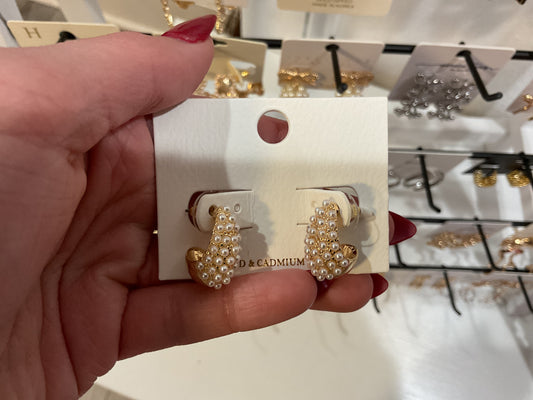 Small Gold & Pearl Hoops