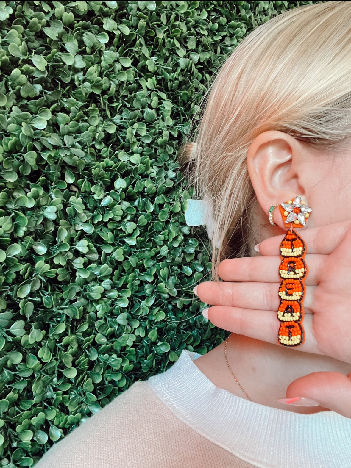 Trick & Treat Diamond Candy Corn Earrings