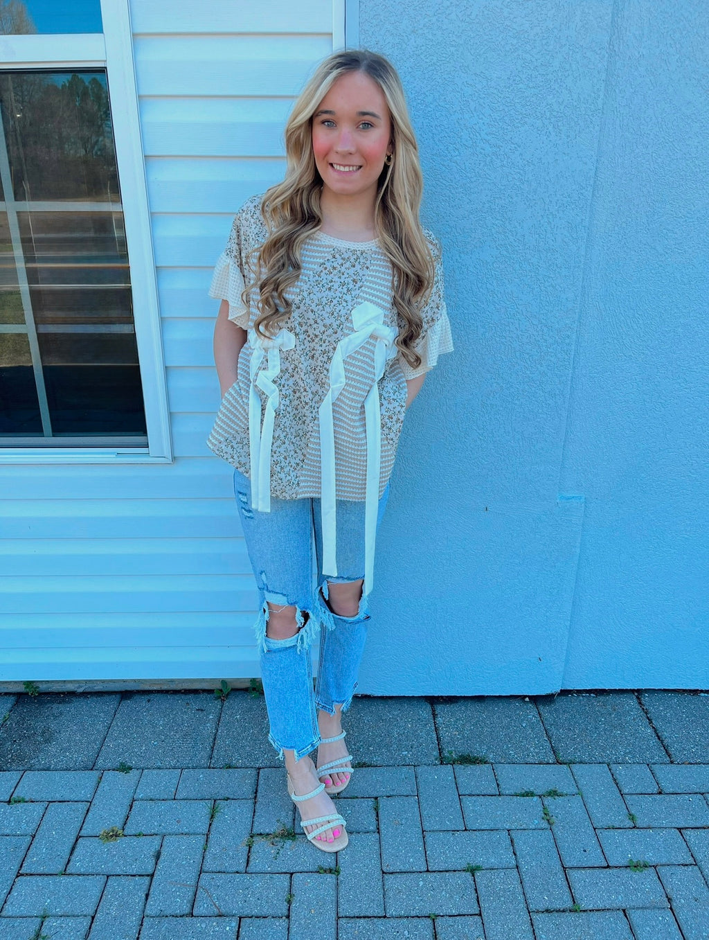 Floral Filled Bows Top