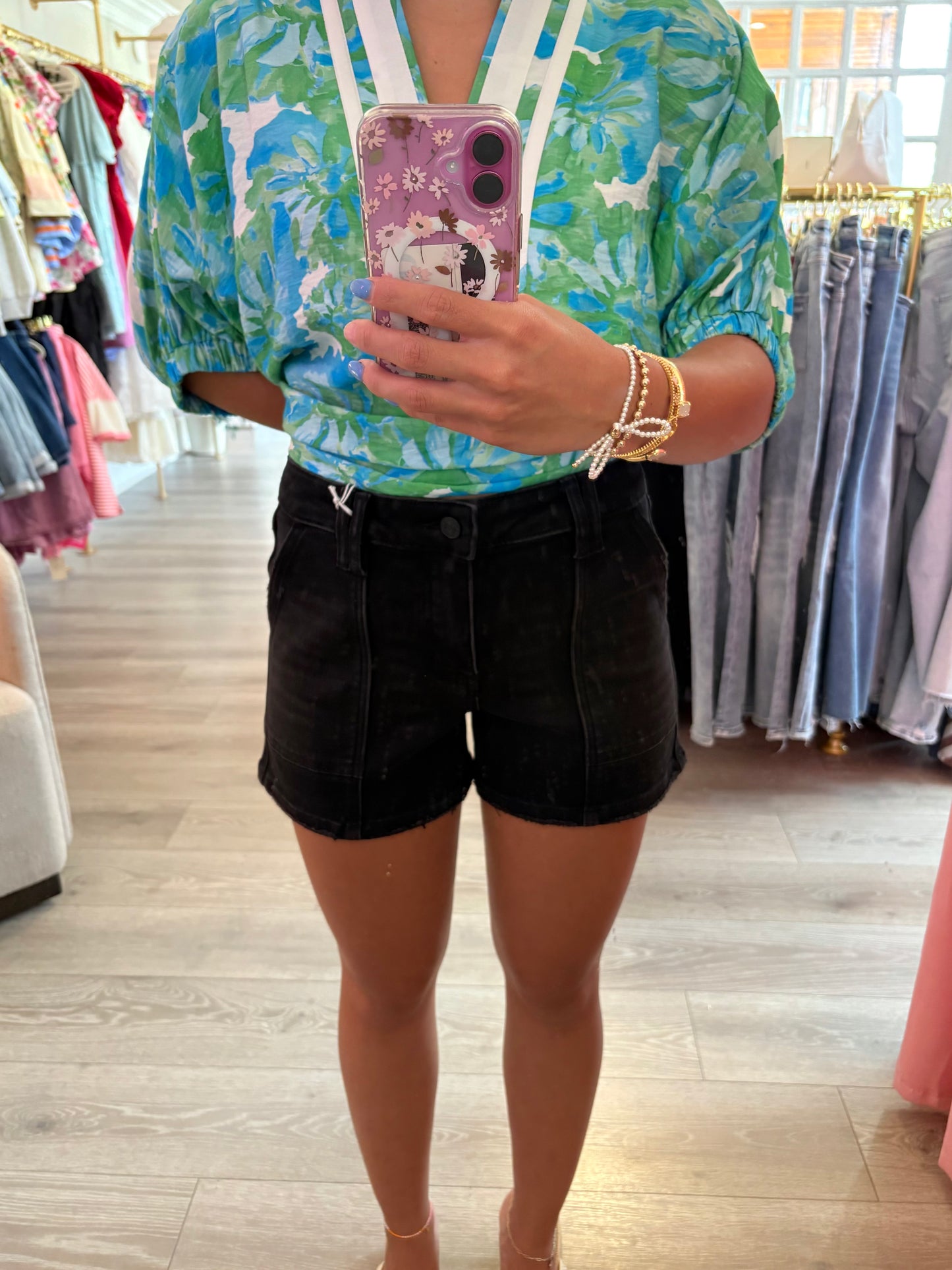 Black Jean Shorts