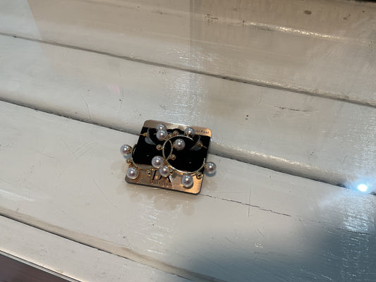 Pearl & Gold circle hoops