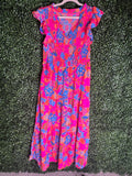 Floral ruffled sleeve dress