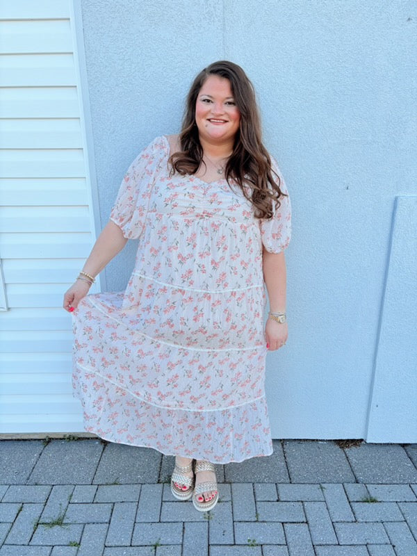 Tiers of Lacey Flowers Dress