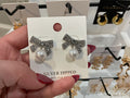 Silver Bow Stud w/ pearl