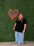 Denim Ruffle Pants