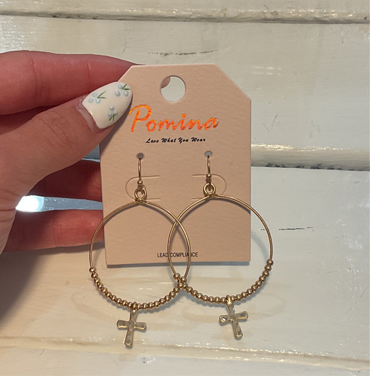 Cross Beaded Hoops