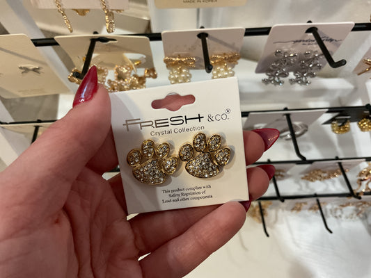 Paw Print Studs