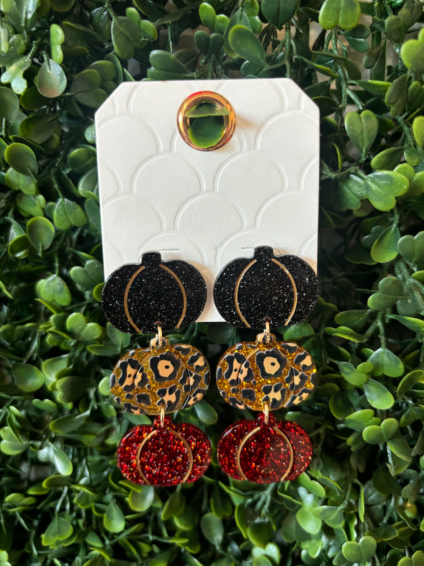 3 Tiered Dark Pumpkin Earrings