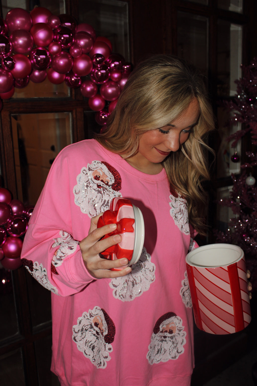 Pink Santa Sweater