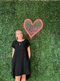 Black Linen Dress w/ pockets