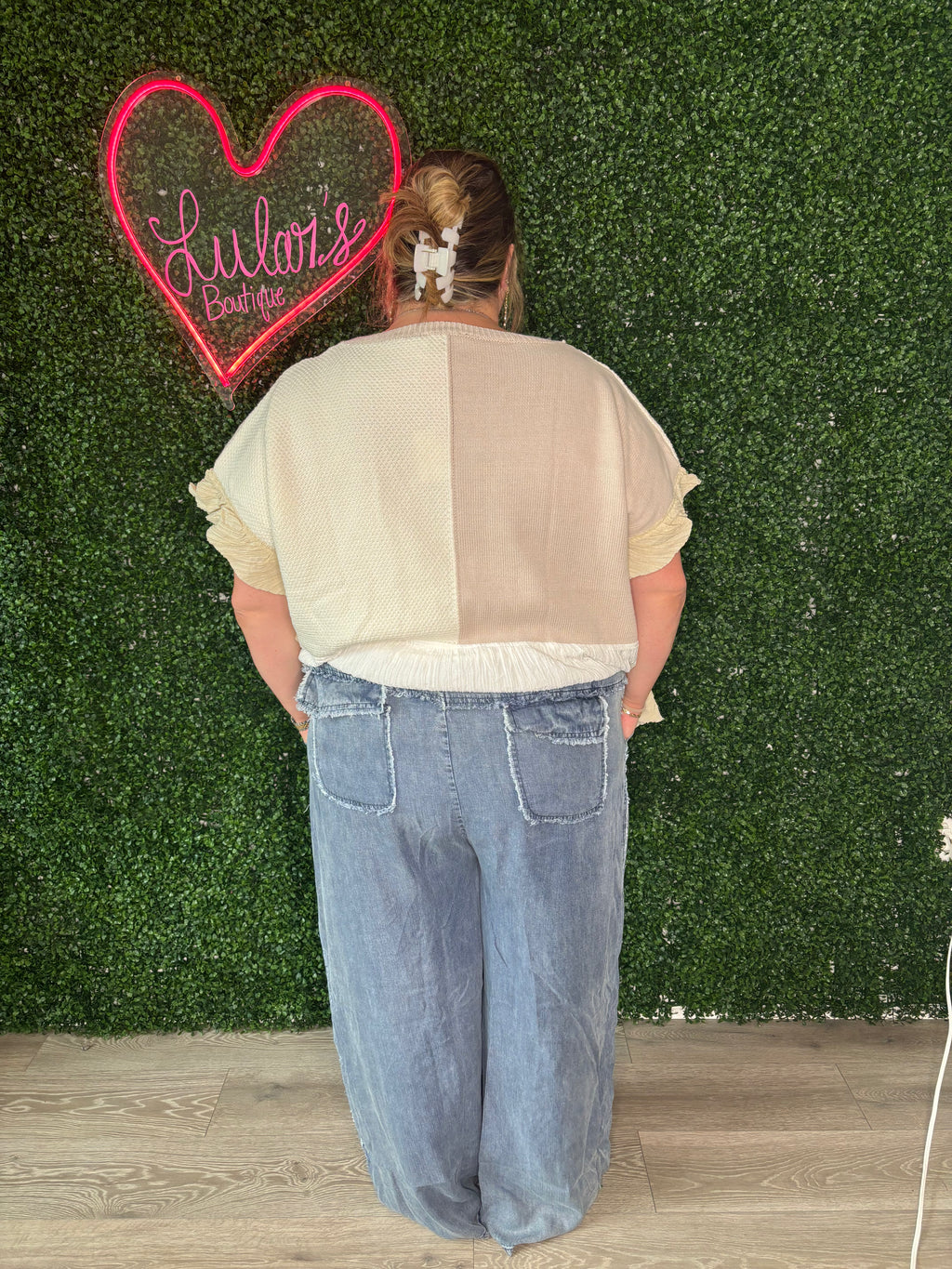 Washed Denim Pants