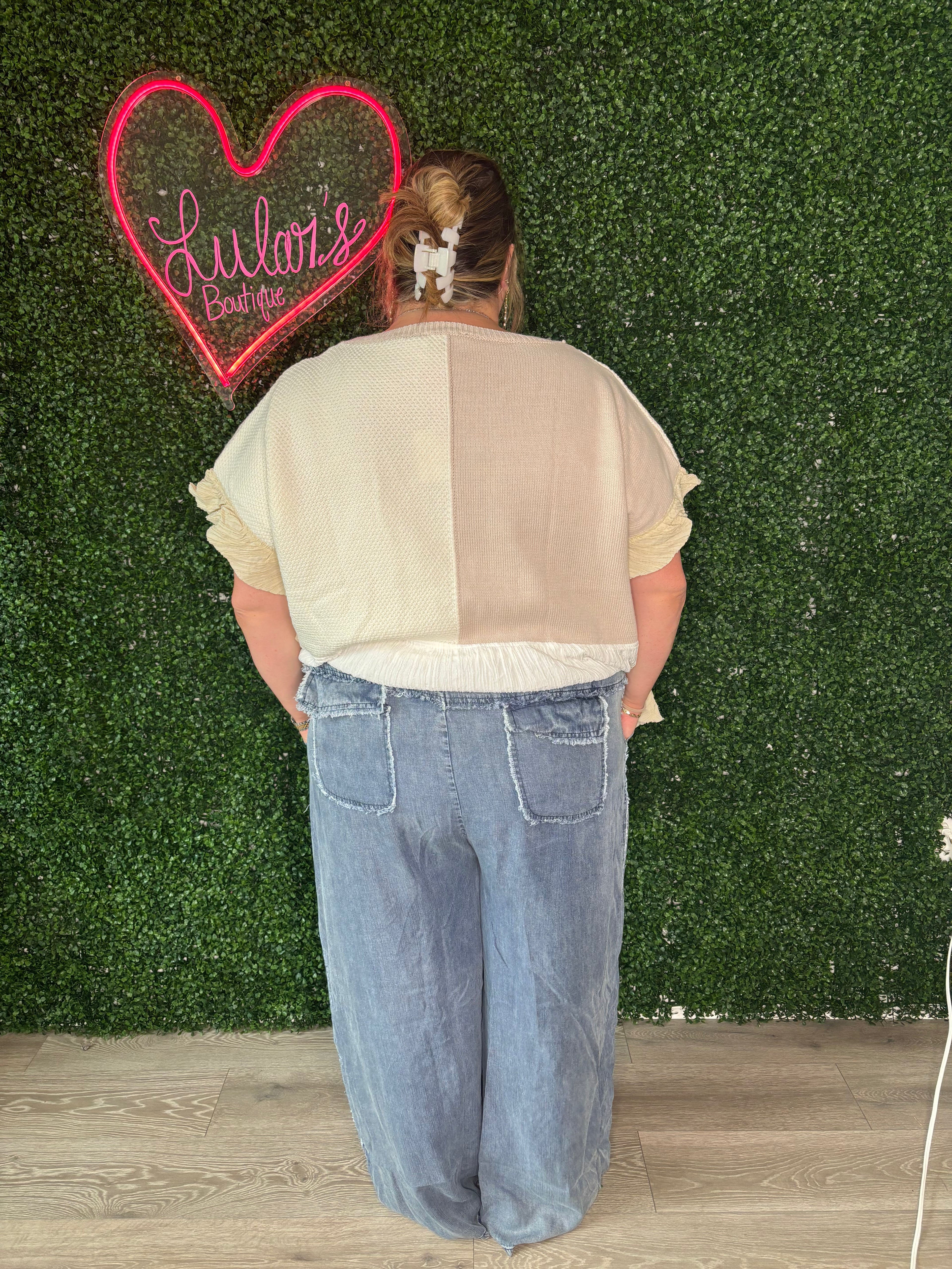 Washed Denim Pants