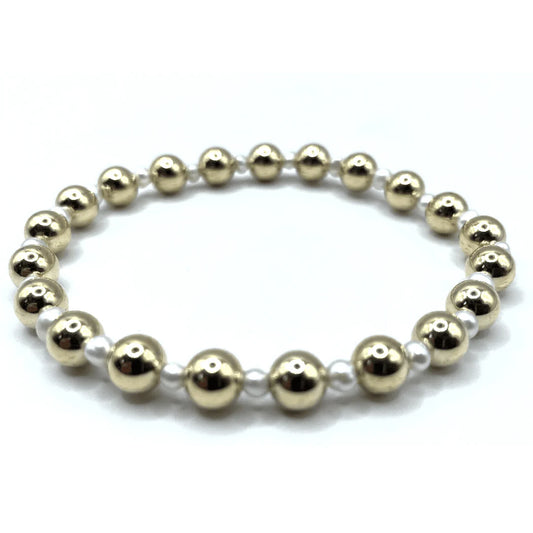 Erin Gray- 6mm Montauk 14K Gold and Pearl Bracelet