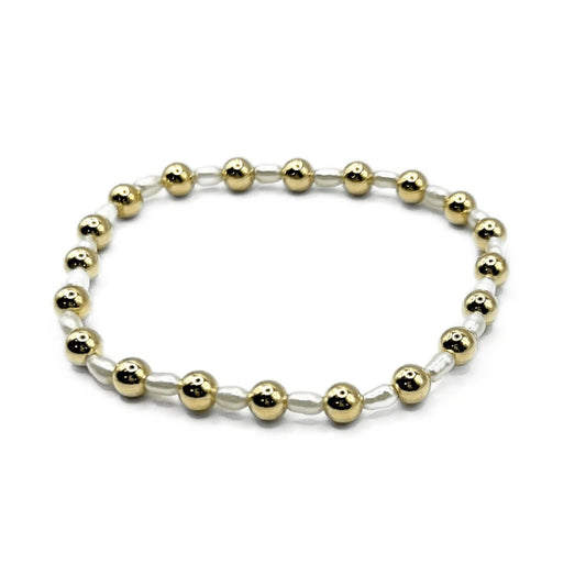 Erin Gray- 5mm Montauk 14k Gold and Pearl bracelet