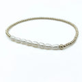 Erin Gray- Petite Row Rice Pearl bracelet with 14k gold filled beads