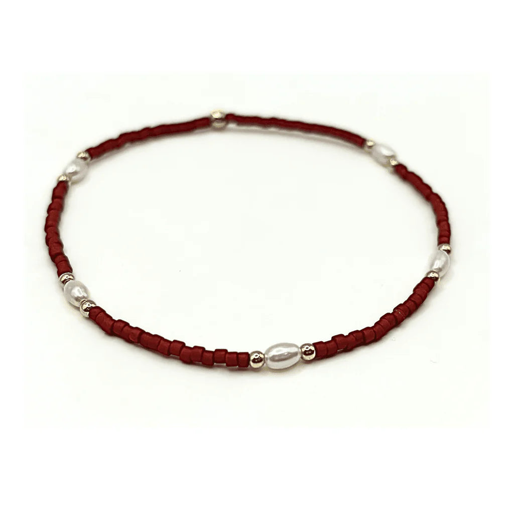 Erin Gray- Game Day Gold Filled & Natural Rice Pearls Bracelet