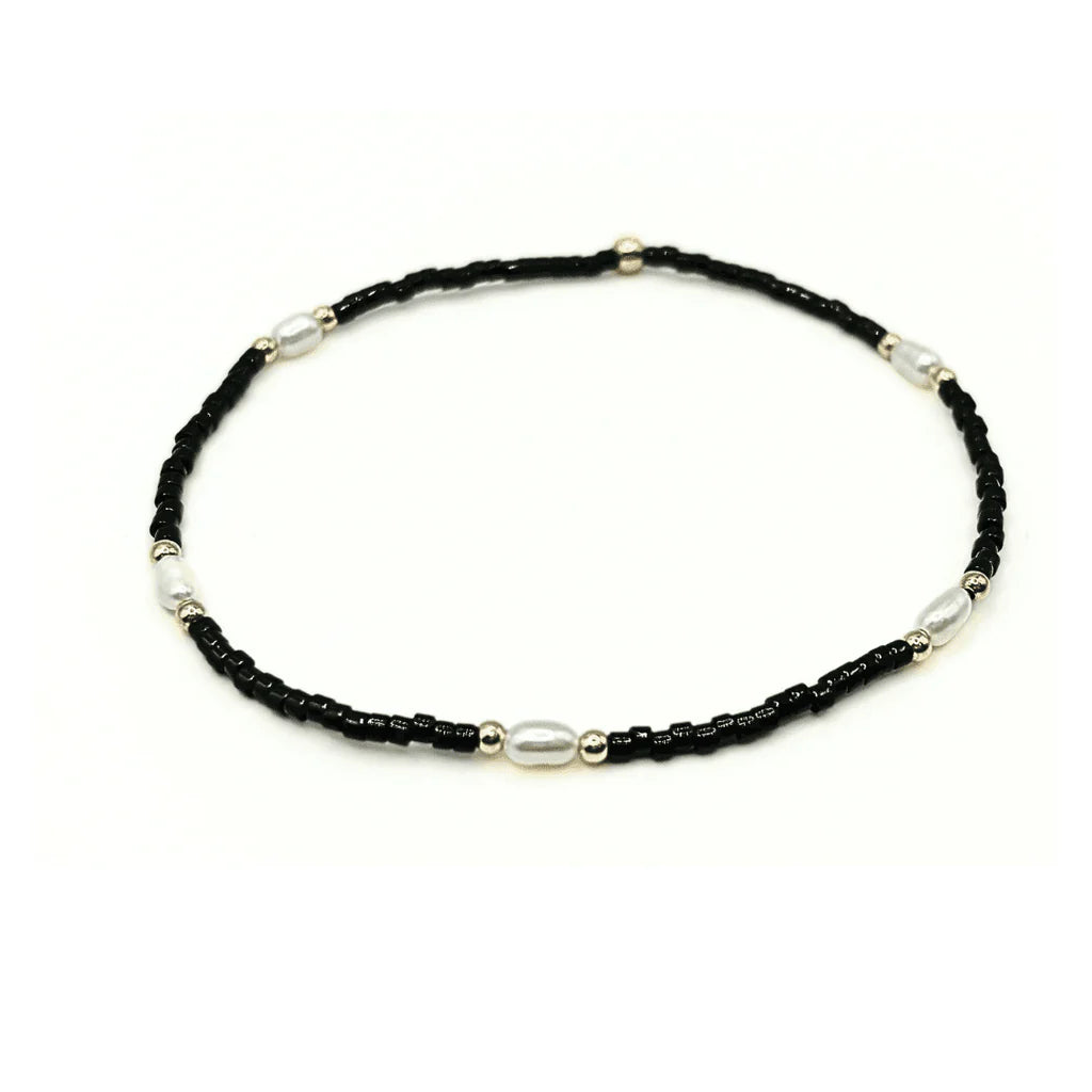Erin Gray- Game Day Gold Filled & Natural Rice Pearls Bracelet