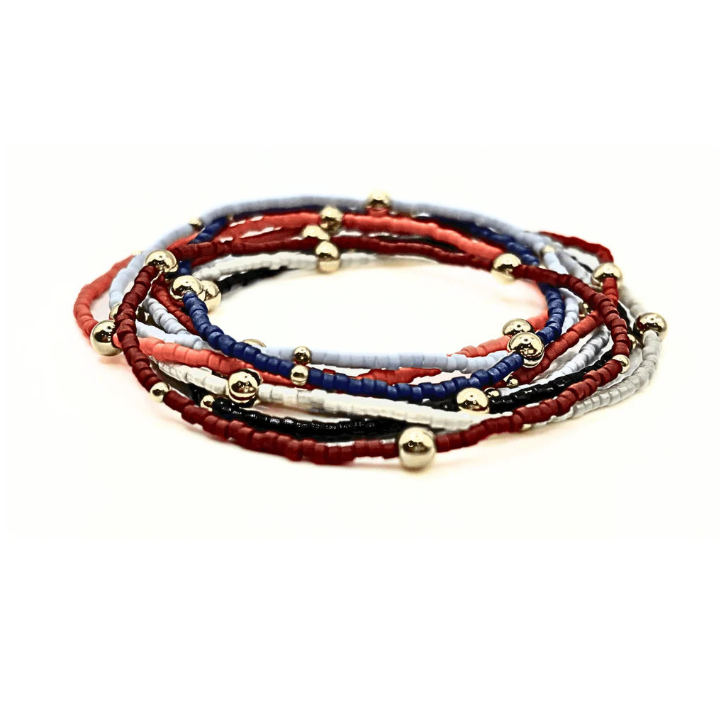 Erin Gray- Game Day Gold Filled & Seed Bead Bracelet