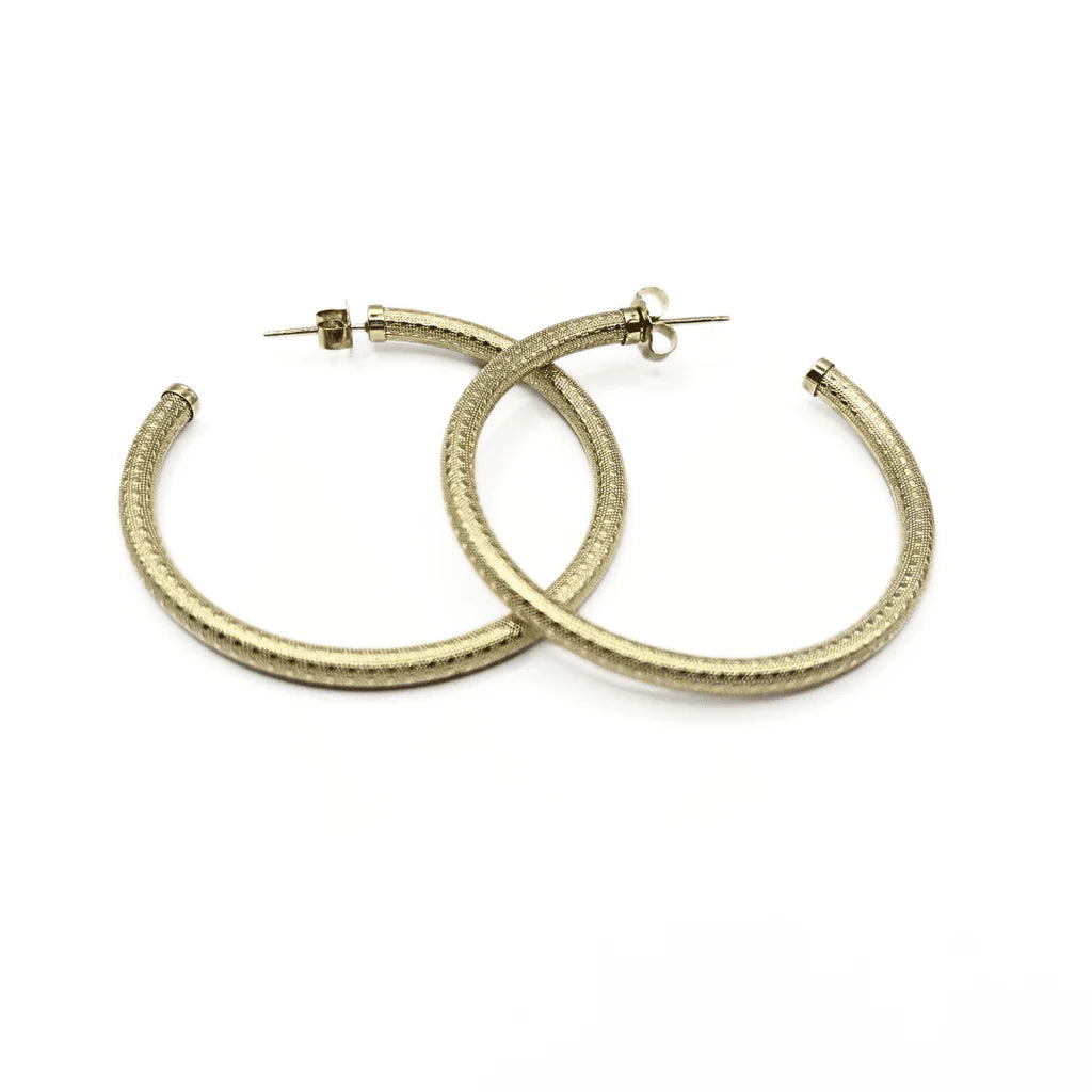 Erin Gray-Bali 14k Gold Filled Patterned Hoops