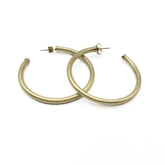 Erin Gray-Bali 14k Gold Filled Patterned Hoops